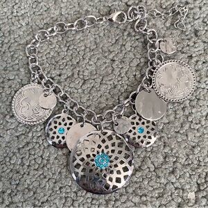Silver and Blue Charm Bracelet